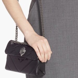 Kurt Geiger Matte Black Quilted Crossbody with Chain